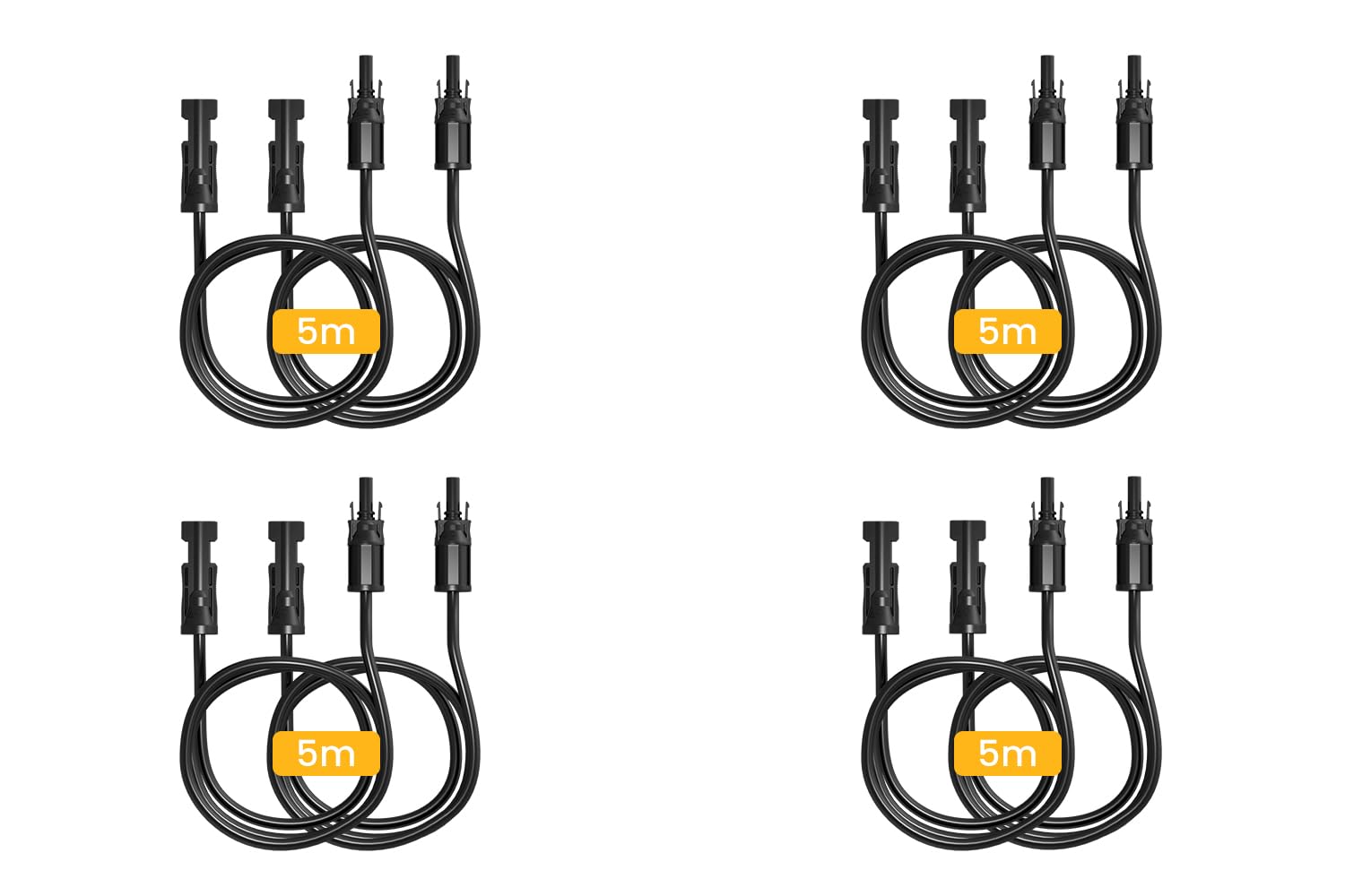 Powerness® 5m PV-Solarkabel, 4mm² mit MC4-Stecker, PV-Verlängerungskabel für Balkonkraftwerk & Photovoltaikanlagen (8×5m, 4mm²) (0% MwSt)
