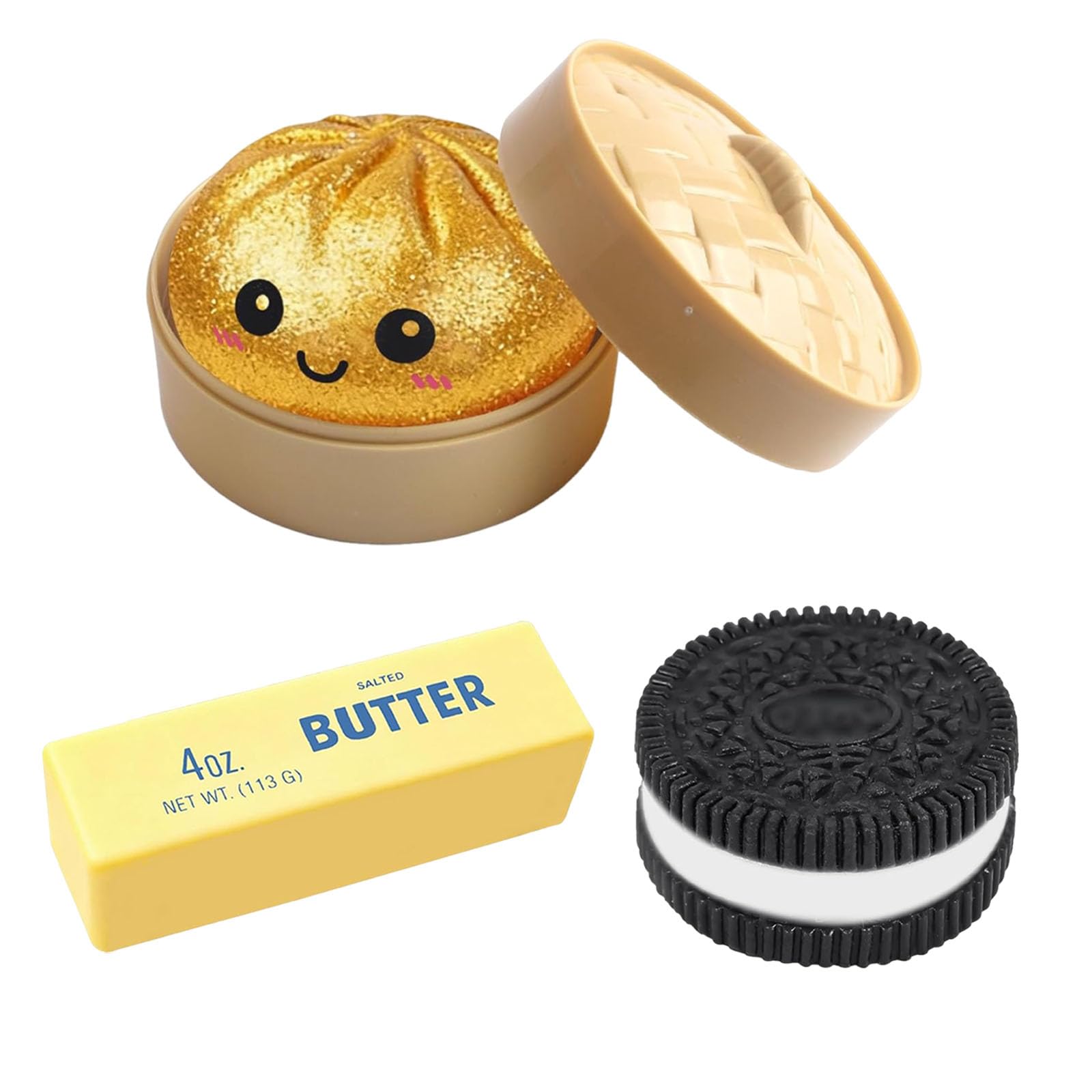 4 Pcs Squishy Fidget Toys Set, Dumpling Bear Butter Biscuit