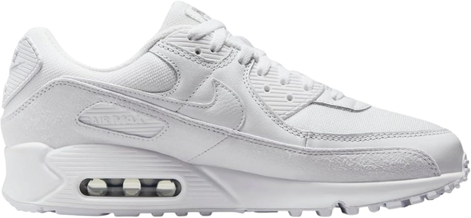 Nike Air Max 90 DQ4071 101 Men's Fashion Shoes, White/White-Metallic Silver, 7 UK - Image 2