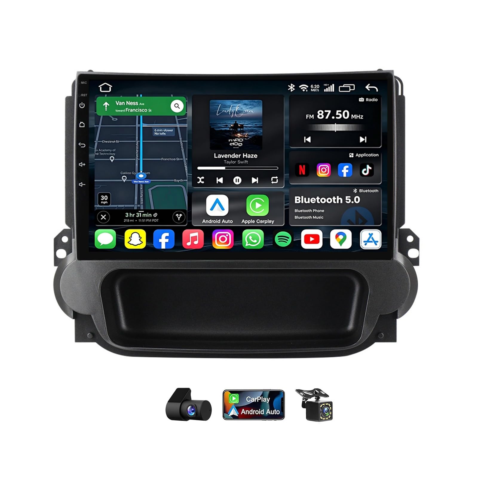 Radio Coche Doble DIN Android14 de 9 Pulgadas para Chevrolet Malibu 2012 8