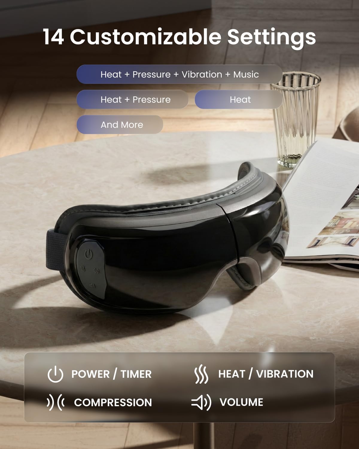 RENPHO Eye Massager with Heat and Cooling Voice Control, Mothers Day Gifts for Women Mom Her, FSA Eligible HSA, Massaging Eye Mask for Migraine Headache Dry Eyes and Stress Relief - Eyeris 3