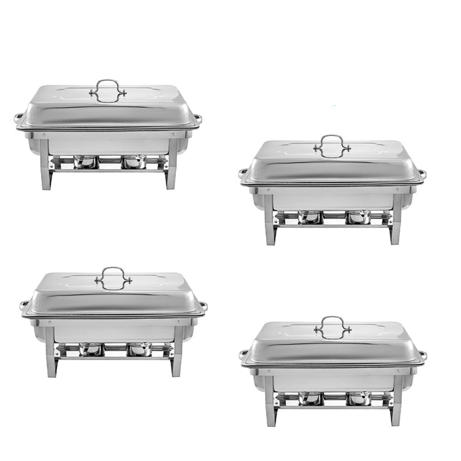Paquet de 4 réchauds en acier inoxydable avec couvercle TIM-LI