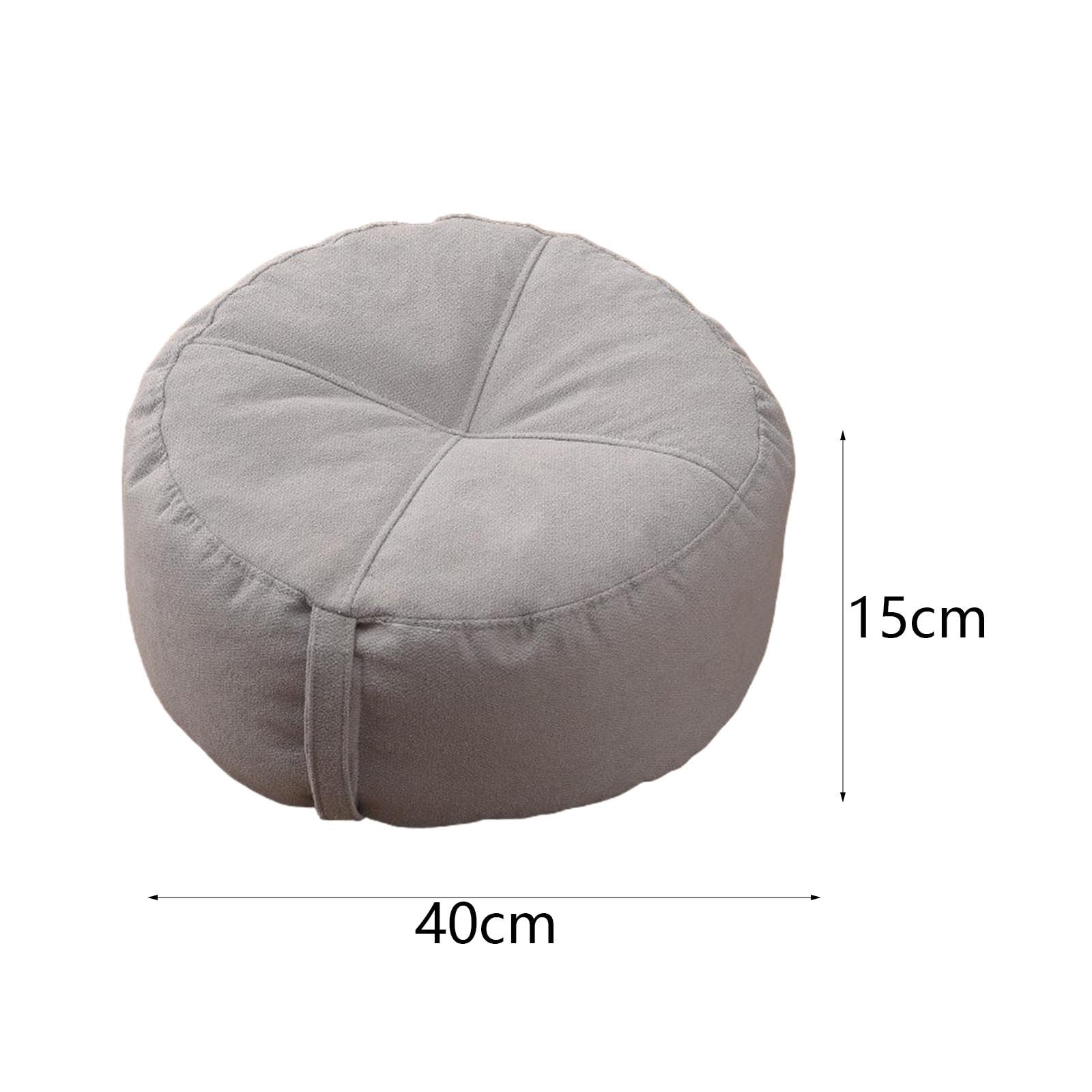 Cuscino Rotondo da Pavimento, Comodo Cuscino per Sedersi a Terra, Cuscino da Meditazione, Cuscino per Divano. Realizzato in Lino Resistente per Uso in, Grigio