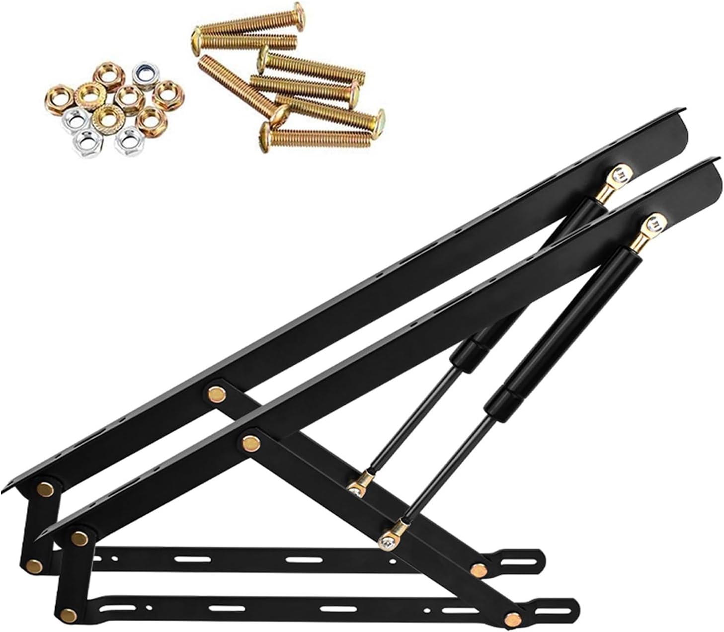 1 Pair Bed Lift Mechanism Heavy Duty Gas Spring Bed Storage Lift Kit, Hydraulic Pneumatic Rod Folding Lift For Bed Gas Spring Bed Storage Lift Kit, Folding Bed Accessories, 62-150cm(Black,800mm)