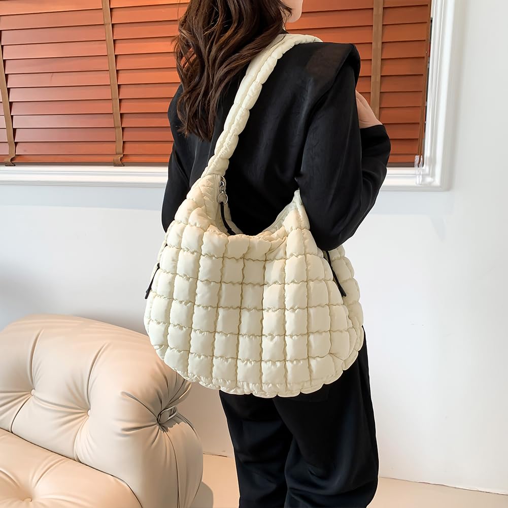 Damska torba hobo w chmurze duża pojemność pikowana bąbelki torba crossbody jednolity kolor modna wyściełana torba na ramię puffer torby na ramię