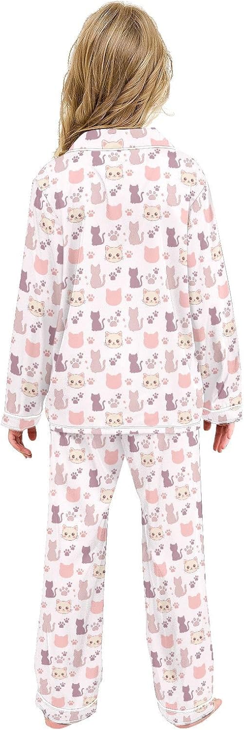 FRODOTGV Cat Paw Fun Pajamas Set Button Down Loungewear Comfortable Cute Festival Party Sleepwear