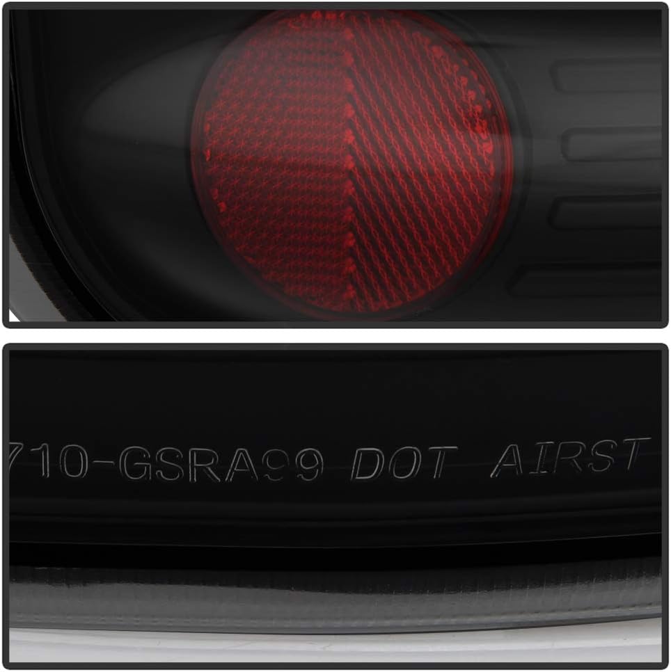 ACANII - For 1999-2004 chevy Silverado GMC Sierra w/Stepside Black Smoke Rear Tail Lights Brake Lamps Driver & Passenger