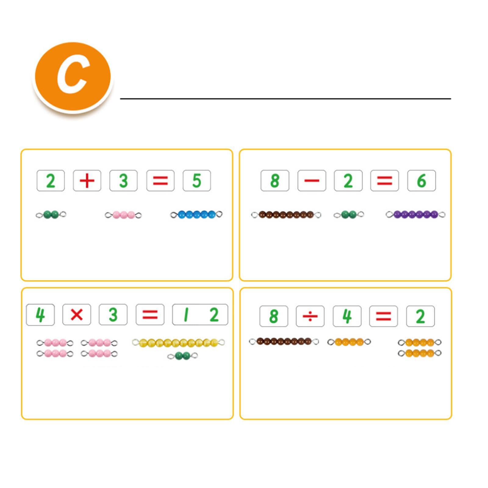 F Fityle 10 Piezas de Cuentas para Niños Juego Educativo de Matemáticas Material de Tablero de Ajedrez para Numeros Función de Suma y Resta