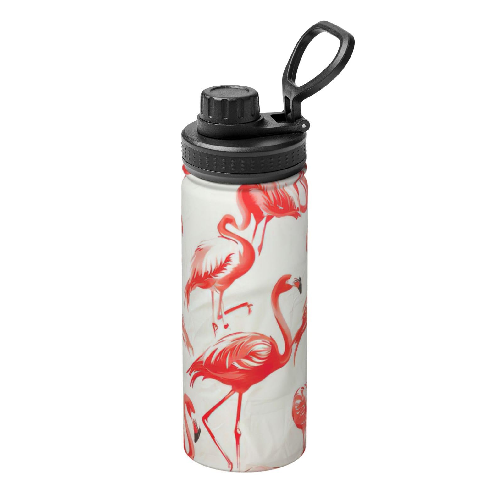 Kfjghhl Insulated Stainless Flamingos On White Steel Water Bottle For Sport Gym Travel Leak Camping Hiking Hydration