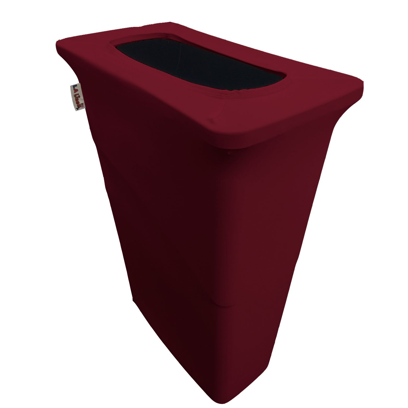 LA Linen Stretch Spandex Fitted Trash Can Cover for Slim Jim 23-Gallon, Bin Waste Container Cover, Outdoor Indoor Patio Backyard Decor, Burgundy