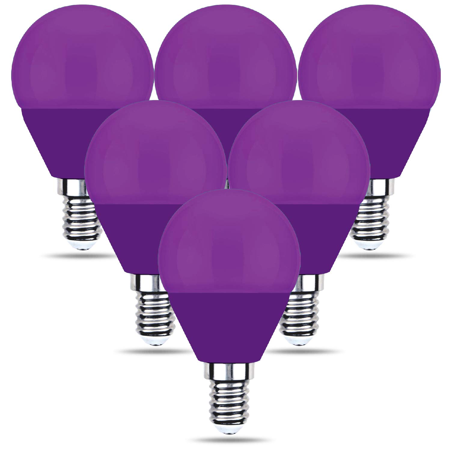 REPSN® LED 4W E14 Purple Coloured Decoractive Mini Golfball Light Bulb for Outdoor Indoor Home Decor,Halloween,Christmas,Tree,Fairy Party Night Lights,Pack of 6