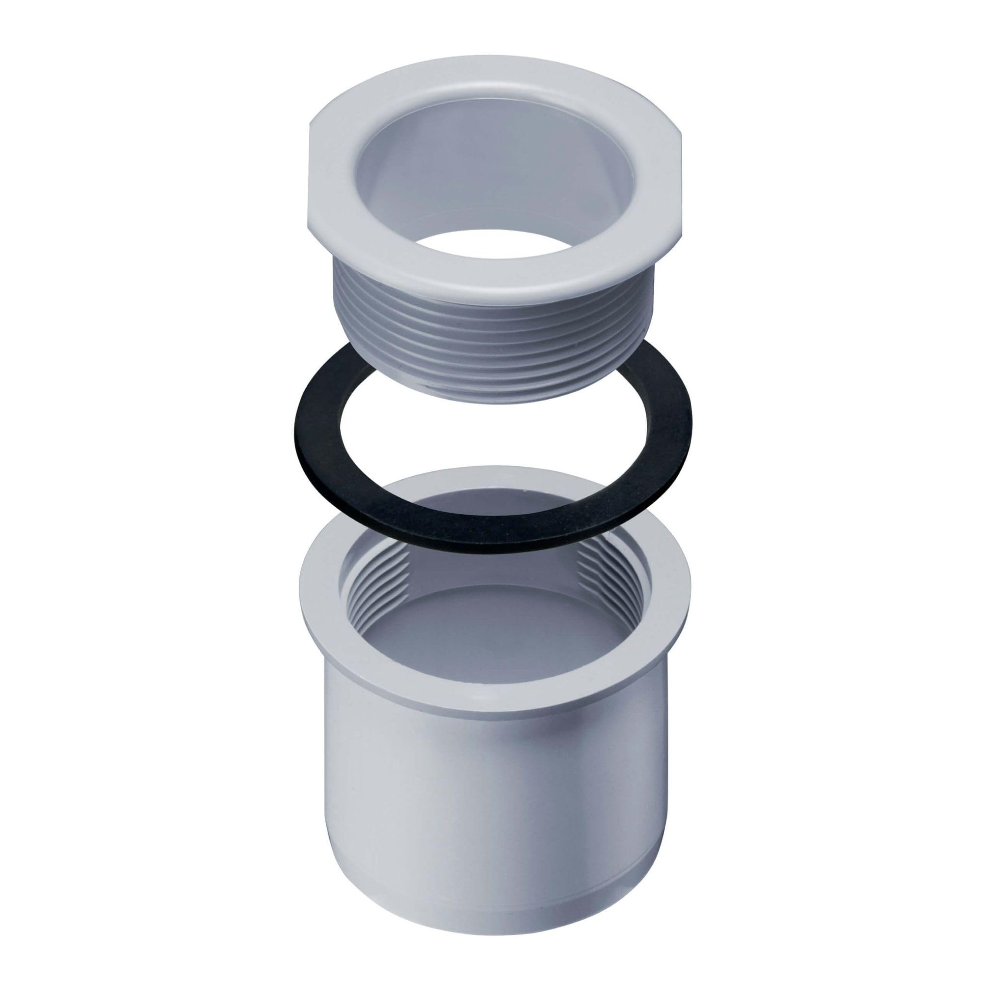 INEFA Screw-On Drain Socket 83/75mm Grey Plastic for Box Gutter Easy Installation