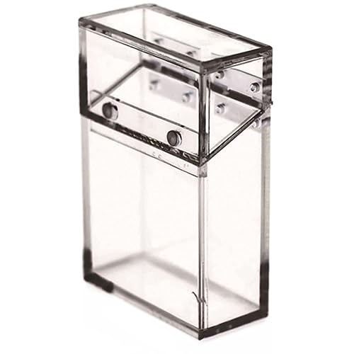 FBITE Cenicero, caja de cigarrillos portátil, caja de cigarrillos retro, caja de exhibición de cigarrillos de acrílico transparente con tapa