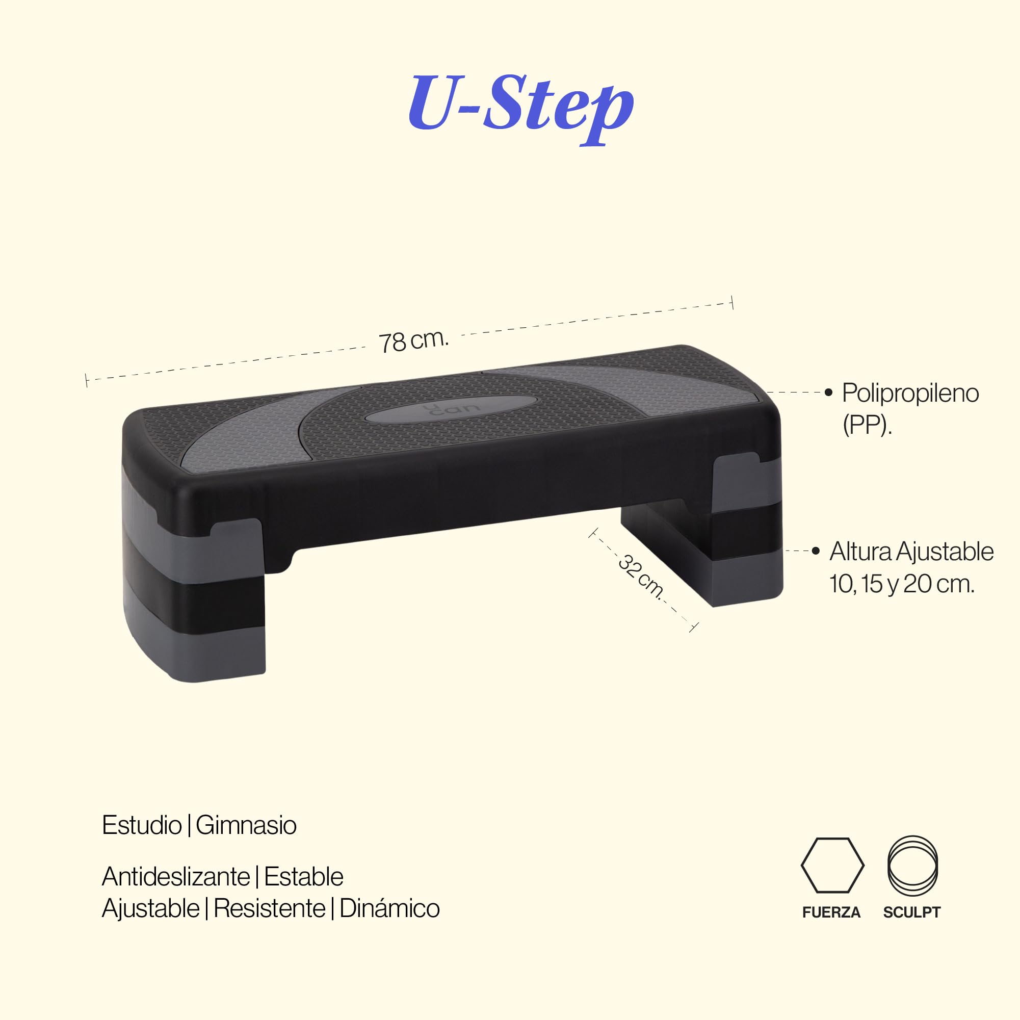 U Can Plataforma de Step para Ejercicios Aeróbicos, Fitness