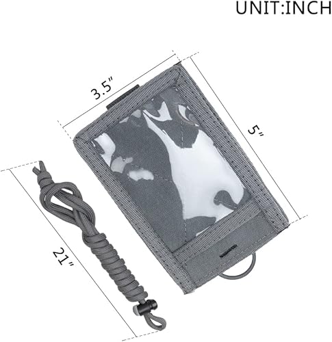 Miniatura 9 de EXCELLENT ELITE SPANKER Tarjetero táctico para tarjetas de identificación ajustable, cordón para el cuello, trabilla para llaveros, soporte para