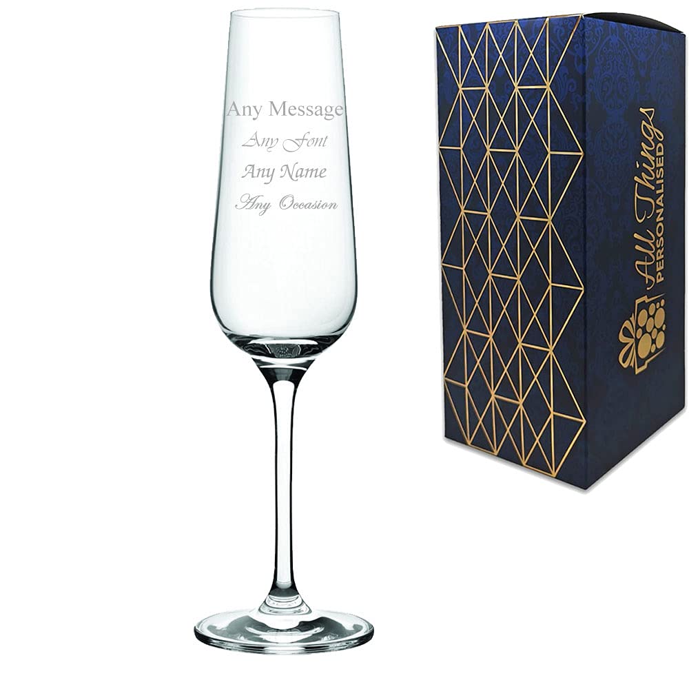 Personalised Engraved Invitation 6oz Champagne Flute Wedding Wine Birthday Bridesmaid