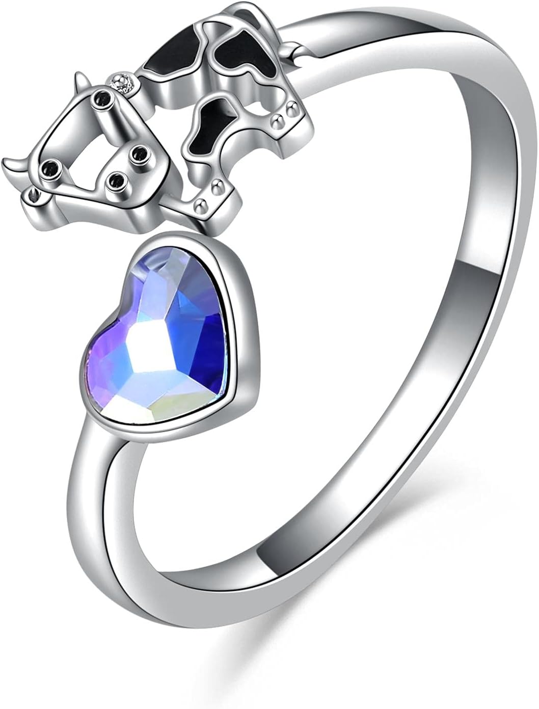 WINNICACA Cow Gifts Cow Ring for Women Butterfly Gifts Butterfly Rings for Women Sterling Silver Ring for Women Jewelry Gifts for Mother's Day Graduation Birthday Gifts for Teens Girls Mom Daughter Sister Girlfriend Wife Best Friend