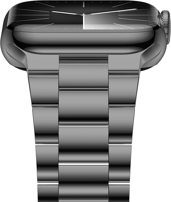 iiteeology Lightweight Stainless Steel Band Designed for Apple Watch Ultra 3 & Ultra 2, Series 1-11, 46mm, 45mm, 44mm, 42mm, Replacement iWatch Bands for Men & Women,Space Gray