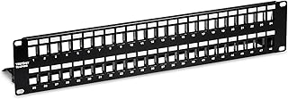 TRENDnet 48-Port Blank Keystone Shielded 2U HD Patch Panel, TC-KP48S, 2U 19” Metal Rackmount Housing, Network Management Panel, Recommended with TC-K06C6A Cat6A Keystone Jacks (Sold Separately)