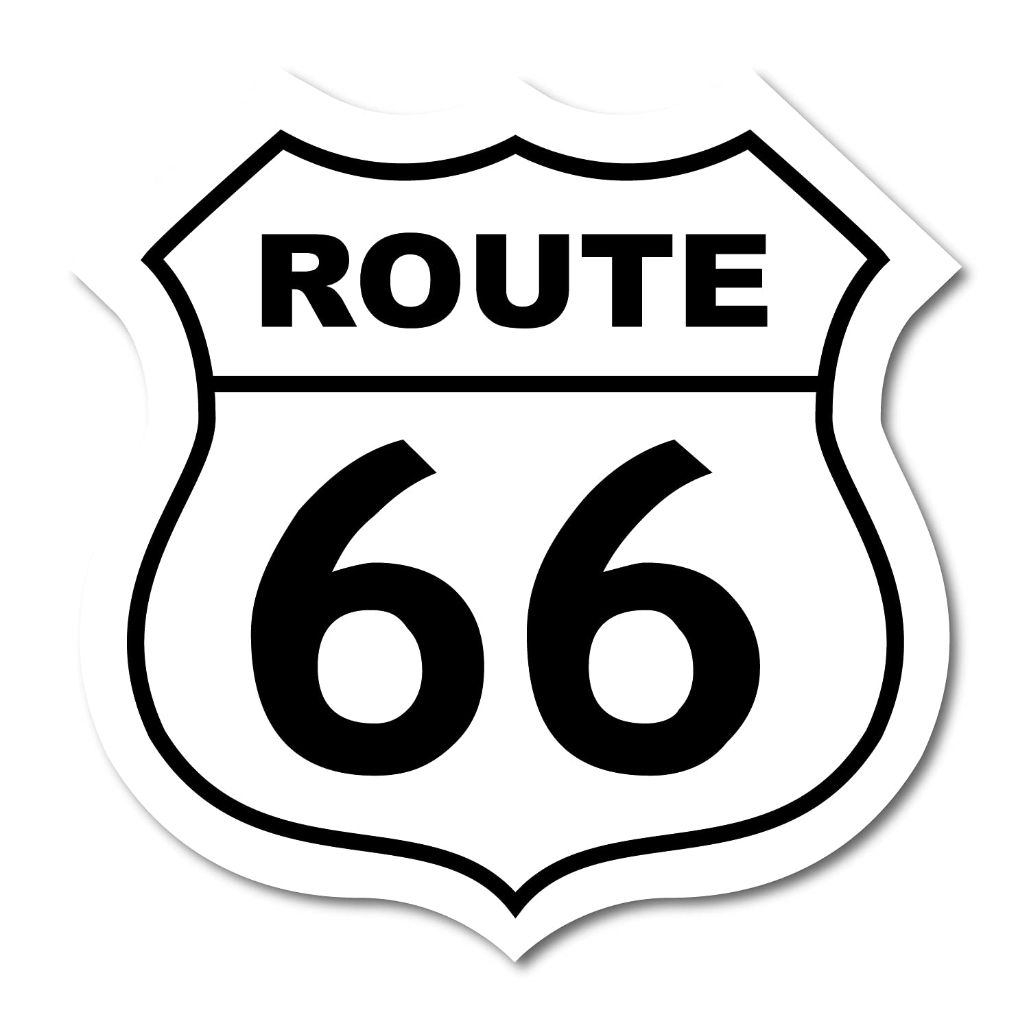 Amazon.co.jp: ROUTE 66 アメリカ国道標識ステッカー (白・黒, XXL