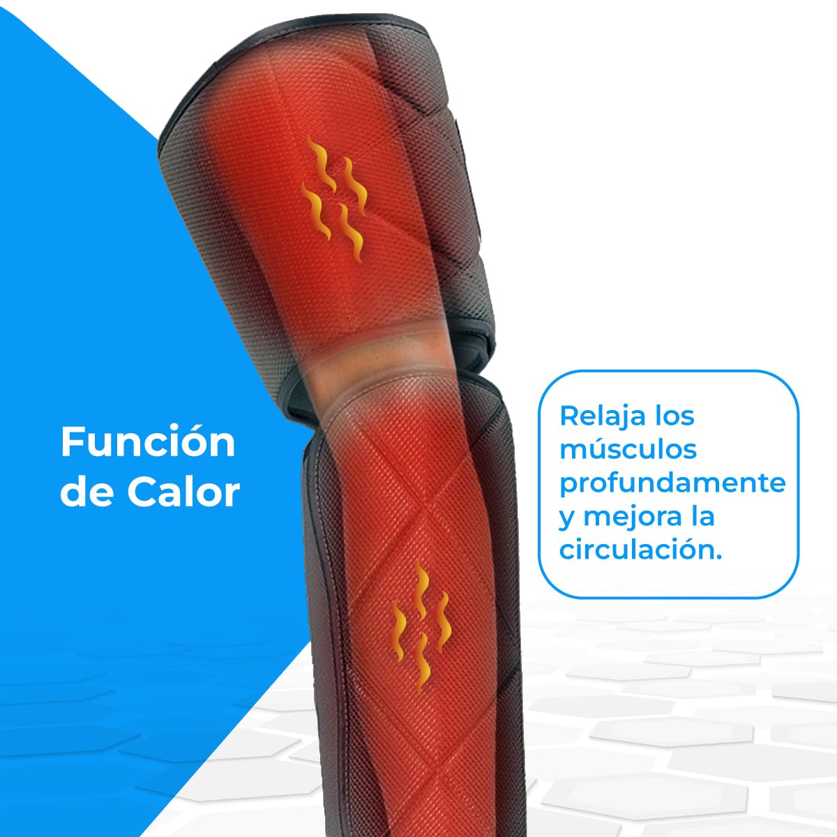 NK Masajeador de Piernas con 6 Modos de Masajes, Mando con 4 Niveles, Temporizador, Función Calor, Compresión de Aire para Relajación Muscular, Mejora la Circulación