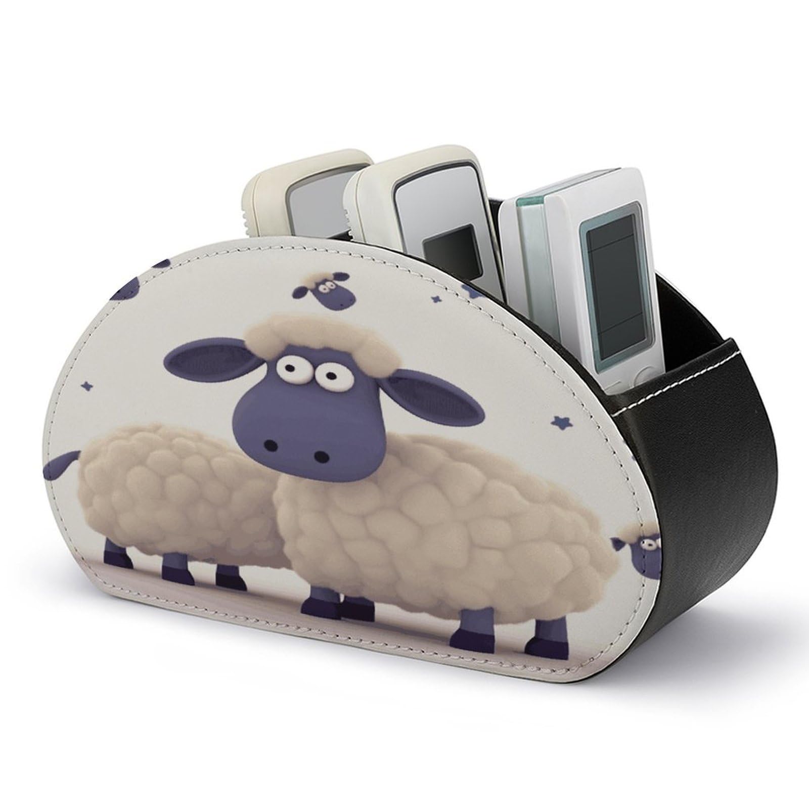 Btcowzrv Style Sheep Remote Control Holder With 5 Compartments