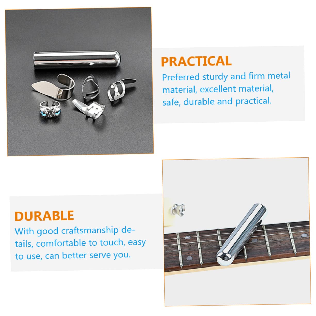 ibasenice 2ensembles Barre à Pour Guitare Avec Médiator De Pouce Et Des Doigts Accessoires Pratiques Pour Guitare Électrique De Métal Et Matériau