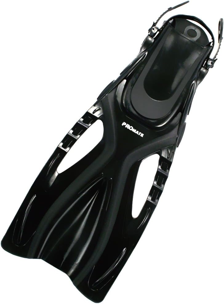 Promate Pace Snorkel Fins Flippers for Adult, Black, ML/XL
