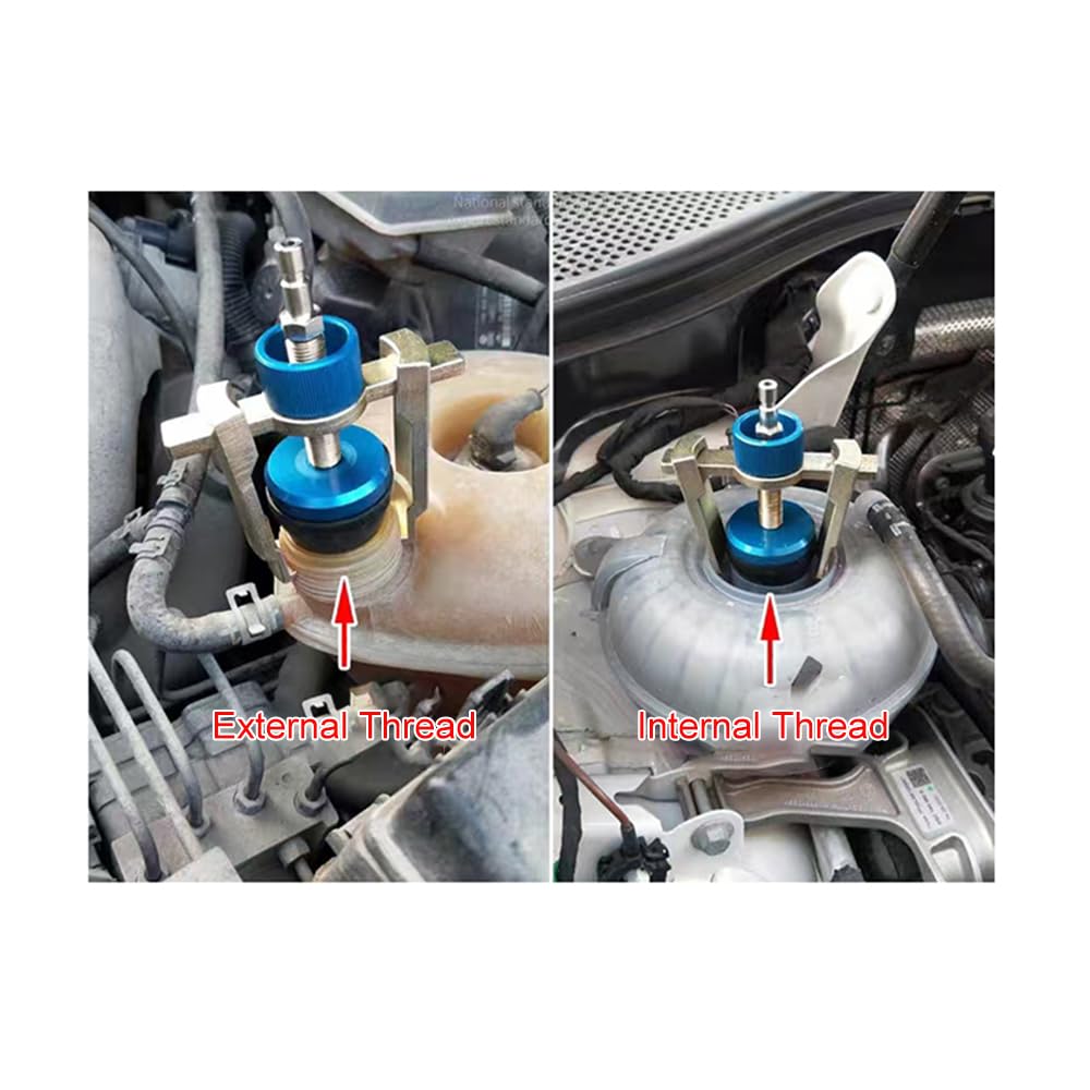Shkalacar Kit per Test della Pressione del Radiatore con Pompa Manuale e Adattatore Universale, Kit di Strumenti per Tester della Pressione del Sistema di Raffreddamento Universale, Blu