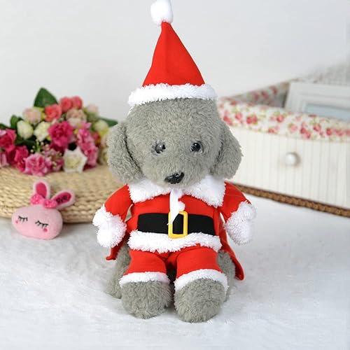 Miniatura 7 de Nuevo disfraz de Papá Noel de Navidad para Mascotas Abrigo con capucha de invierno para perro Chihuahua Yorkshire caniche, xs