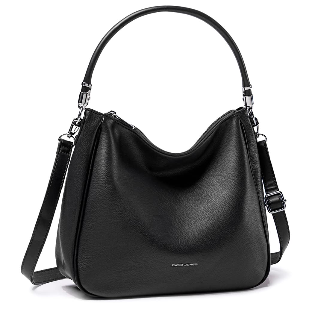 David Jones - Damska torebka Hobo - Noszona torba na ramię z imitacji skóry PU - Średni rozmiar torby na ramię z długim uchwytem - Klasyczna moda miejska praktyczna elegancka