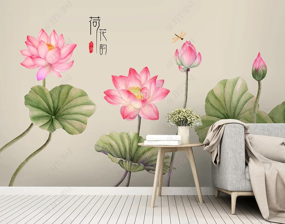 Papier Peint Intissé Facile à Poser | Poster Géant Mural Lotus pour Chambre