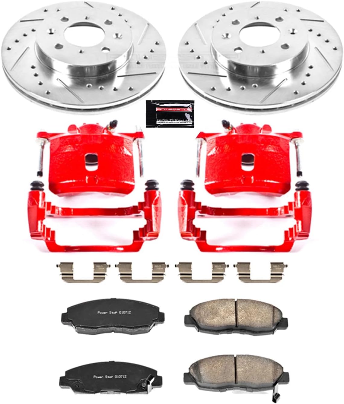 Power Stop KC690A 1-Click Performance Brake Kit with Caliper For Honda Civic 2001-2005 [Model Specific]