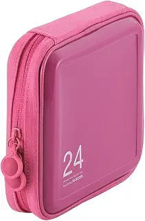 エレコム DVD CDケース セミハード ファスナー付 24枚収納 ピンク CCD-H24PN