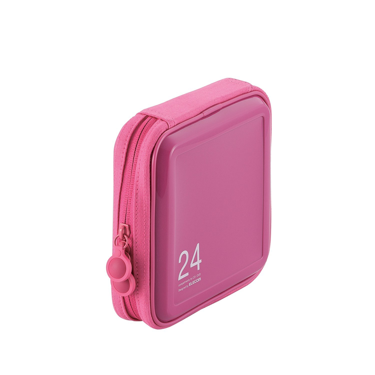 エレコム DVD CDケース セミハード ファスナー付 24枚収納 ピンク CCD-H24PN