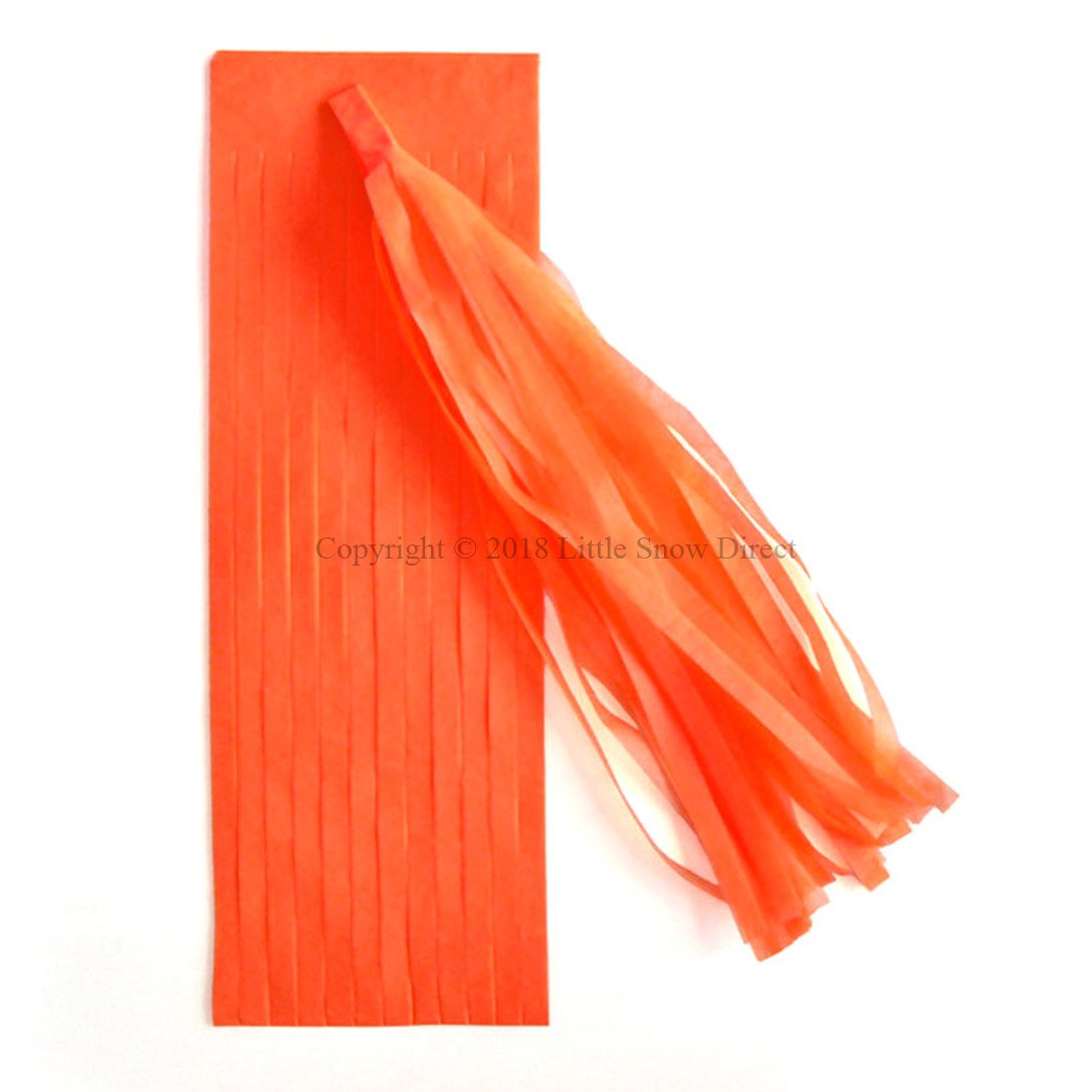 Little Snow Direct Orange 5Pcs Tassels Garland Tissue Paper Bunting Wedding Birthday Party Baby Shower