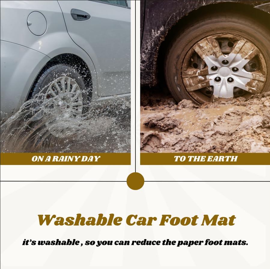 Image of Biowaste Solution Durable Washable Car Foot Mat - Reusable Alternative | Made in India | Universal Fit for Cars, SUVs, Cabs & Buses - (Pack of 24)