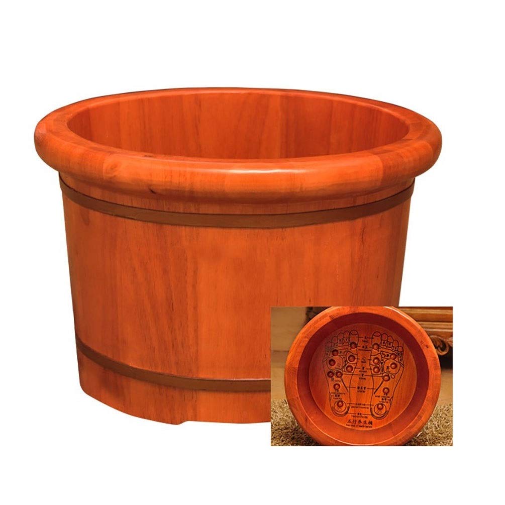 Wooden Barrel Foot Spa Foot Soak Bucket, Wood Bucket for Pedicure, Foot Basin for Adults, Foot Bath Spa Tub, Foot Tub for Soaking Feet Present Friendship and Virtue,A