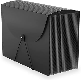 Expanding File Folders Accordian File Organizer with 24 Pockets,Accordion Document Folder Letter Size,Expandable Filing Box,Bill,Receipt and Paper Organizer Storage Boxes,Light-Duty,Choice of Portable