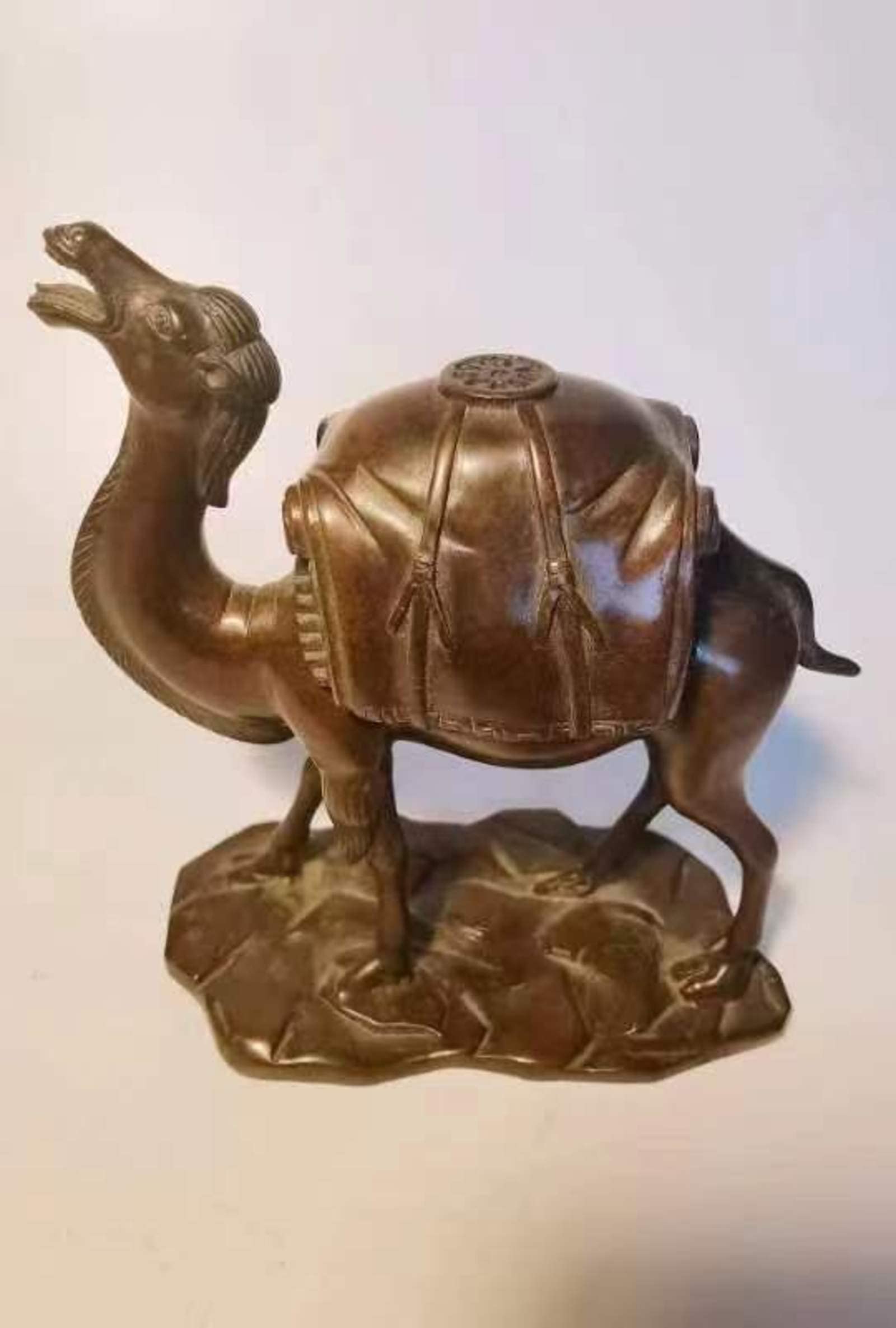 Amazon.co.jp: 純粋な銅のラクダの燻製炉は銅の彫刻工芸品の軽い贅沢な