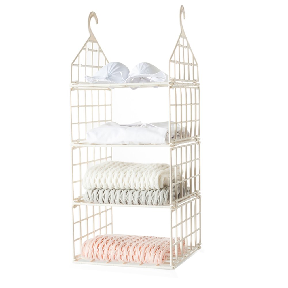 Hanging Closet Organizer with Plastic Shelves Hanging Shelves