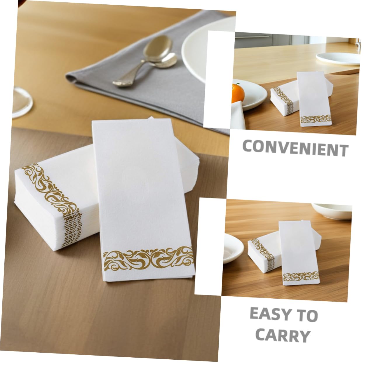 75stücke Servietten Bedruckt aus Papier Gefaltet für Abendessen Hochzeiten und Grillpartys pro Packung
