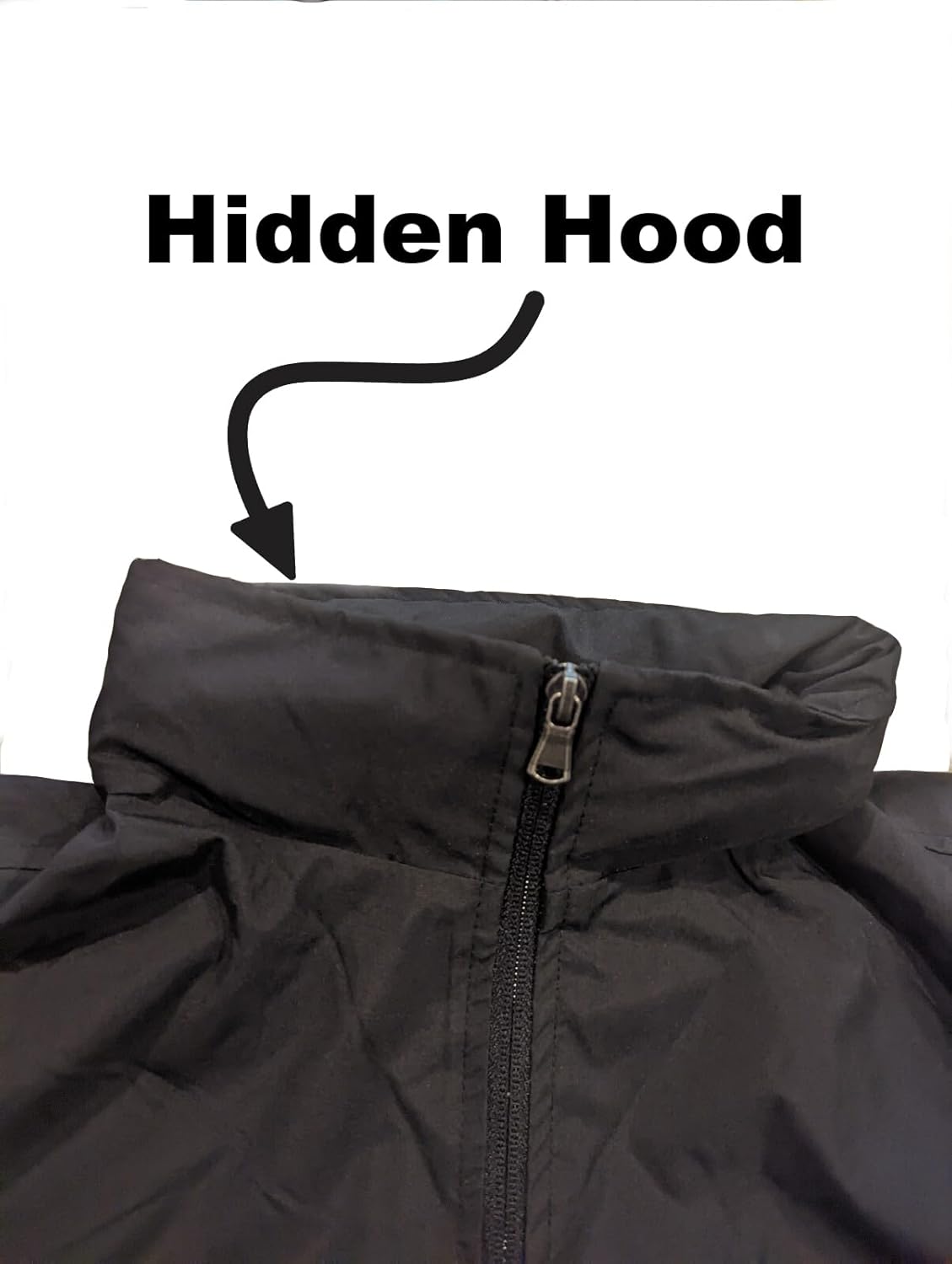 AFC Men’s Lightweight Windbreaker With Hood Water Resistant Lg to 6x Big & Tall (US, Alpha, 6X-Large, Big, Regular, Black) - Image 5