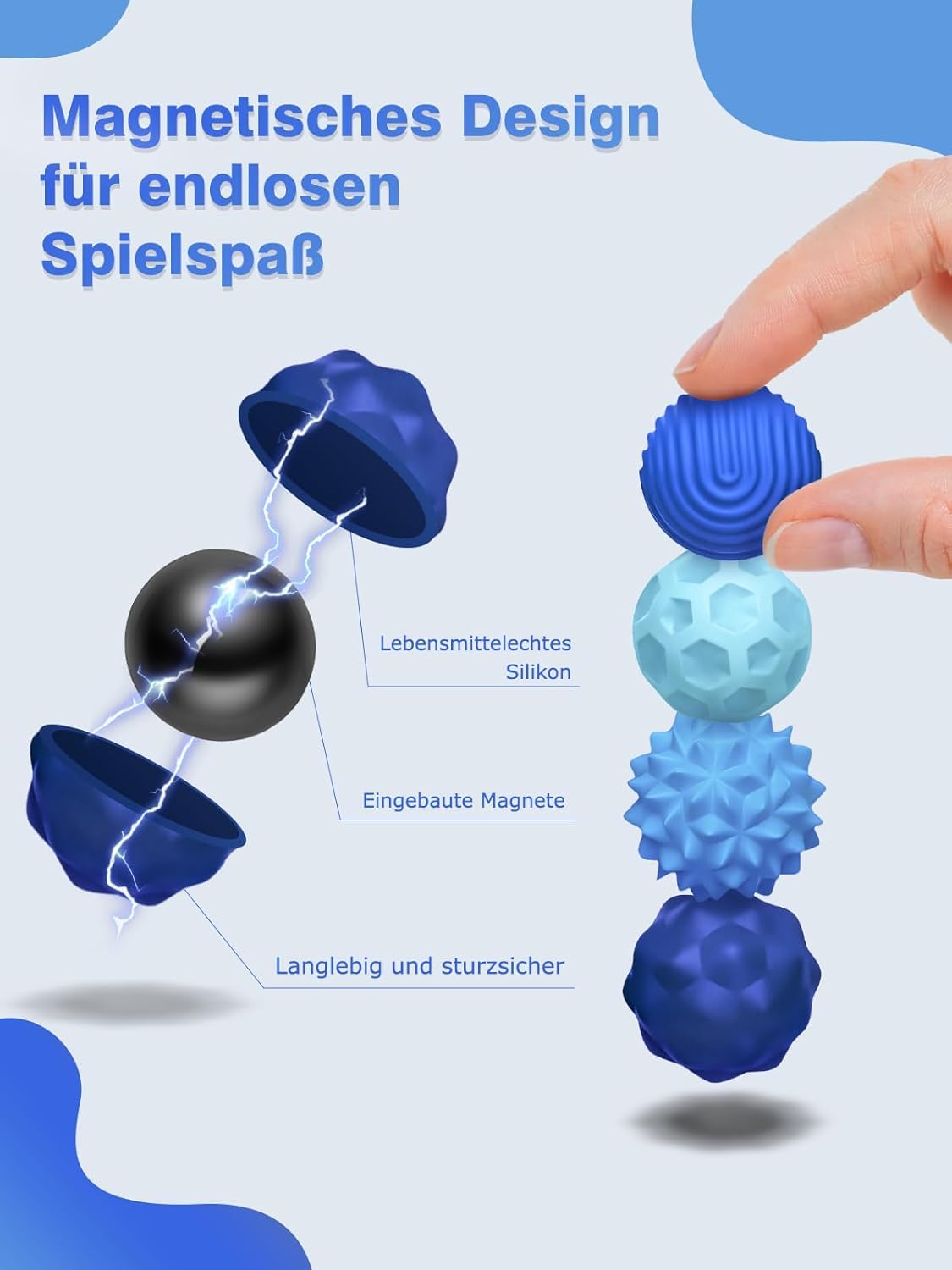 Magnetic Fidget Balls Toys (8PCS), Weighted Texture Tactile Sensory Fidget Balls - Image 2
