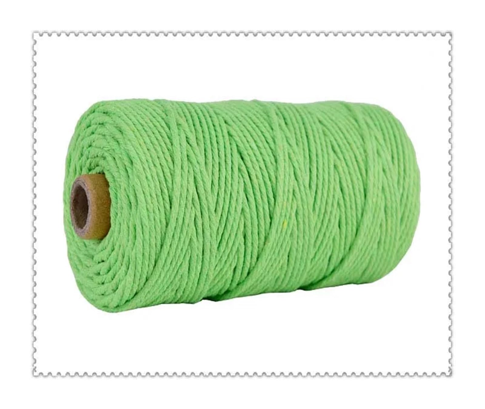 Baumwollschnur, Gedrehte Makramee-Schnur aus Baumwolle, Mehrfarbig, 3 mm, for Heimwerker, Heim- und Hochzeitsdekoration, 110 Yards(Grass Green)