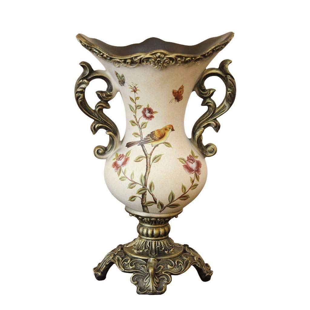 Vase en résine et fleurs artificielles pour décoration de salon et chambre
