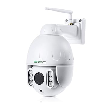 SV3C PTZ WiFi Camera Outdoor, 1080p Wireless Security IP Camera, Pan Tilt 5X Optical Zoom, Two Way Audio, 196ft Night Vision, Waterproof Surveillance CCTV, Motion Detection Alarm, Support Max 128GB SD