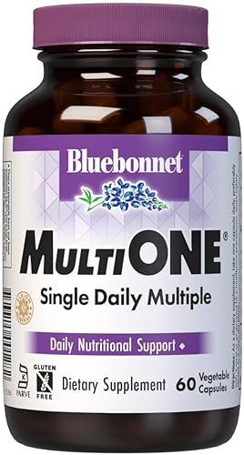 Miniatura 1 de Bluebonnet Nutrition Mult One (con hierro), apoyo nutricional diario*, apto para vegetarianos, certificado Kosher, sin gluten, sin lácteos, 60