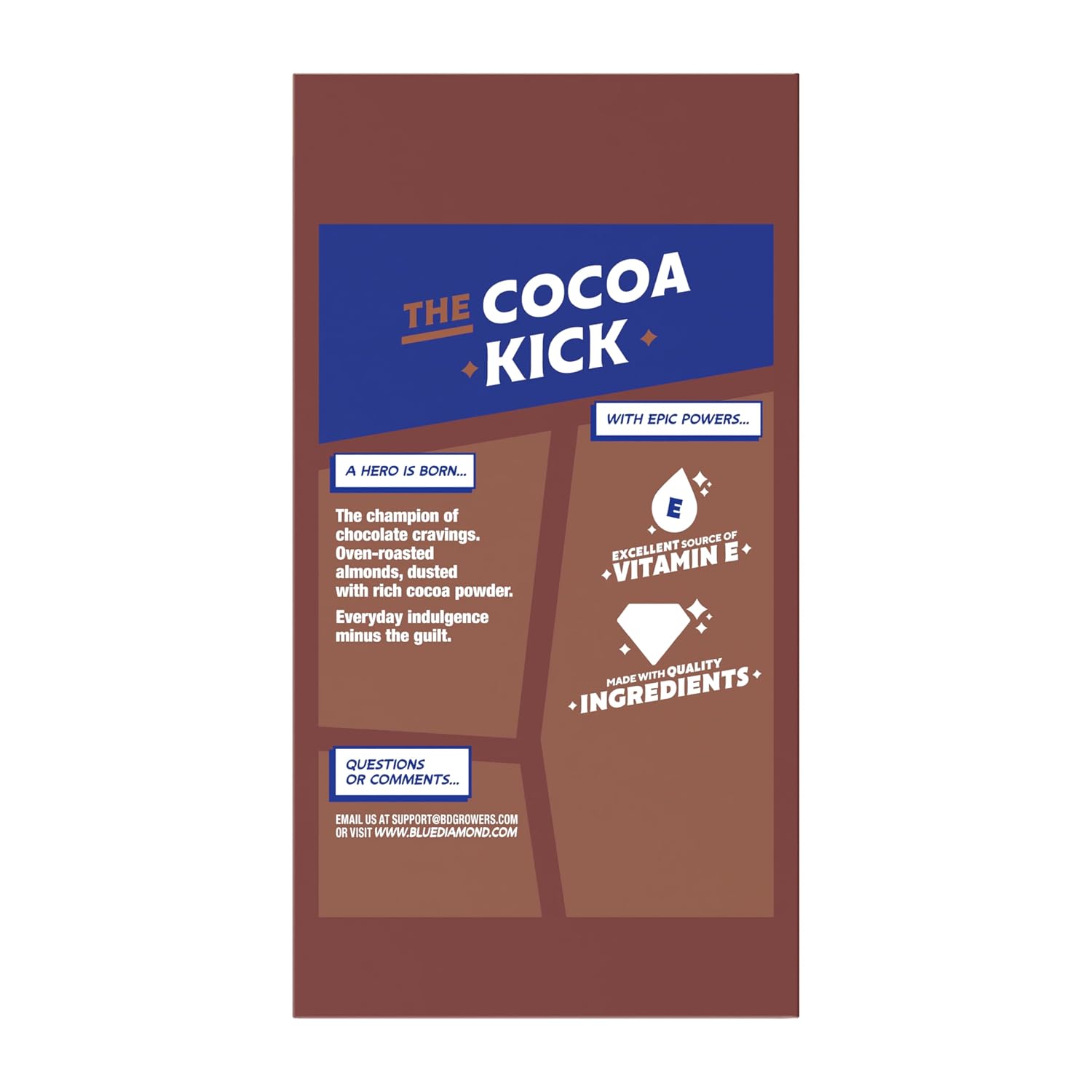 Blue Diamond Almonds Dark Chocolate Cocoa Dusted Snack Nuts, 100 Calorie Packs, (Pack of 1, 32 Count Toal)