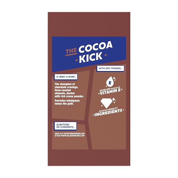 Blue Diamond Almonds Dark Chocolate Cocoa Dusted Snack Nuts, 100 Calorie Packs, (Pack of 1, 32 Count Toal)